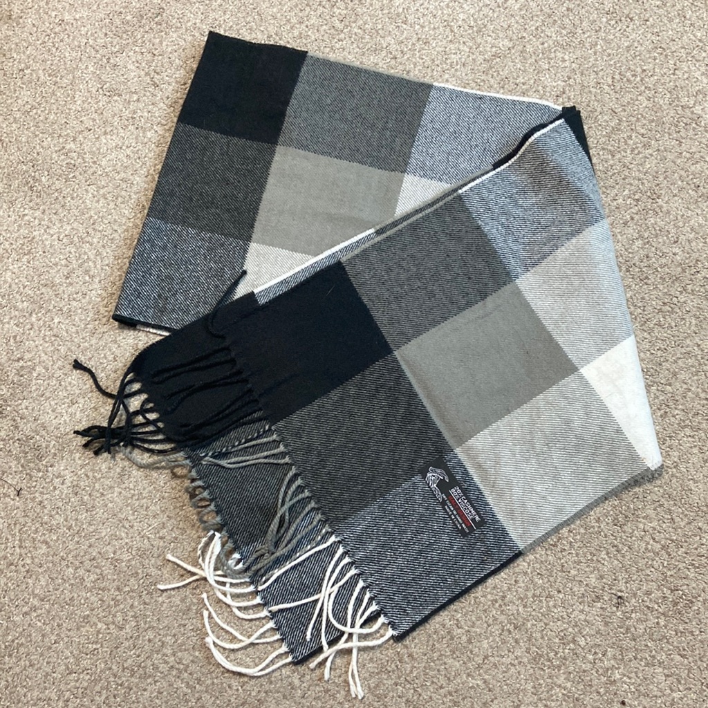 Black And White Checkered Scarf